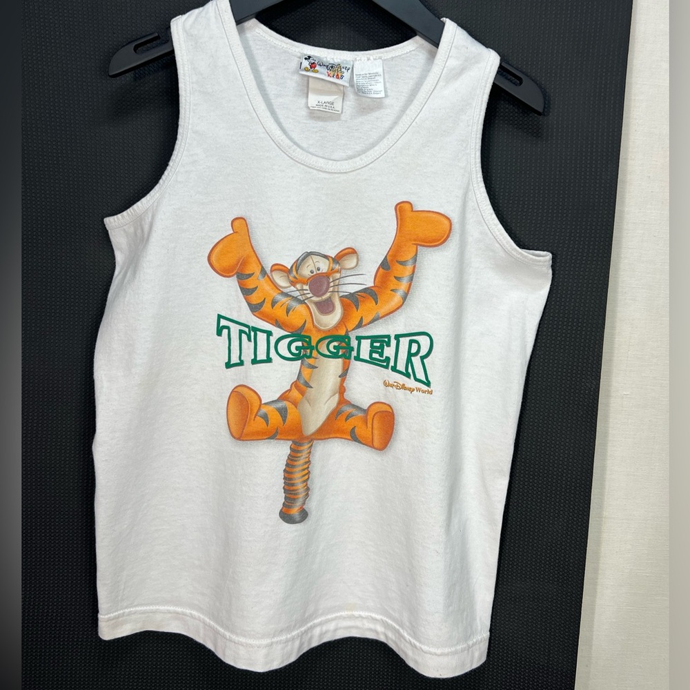 Vintage Disney Tigger Kids Tank Top - White size X large Made in USA